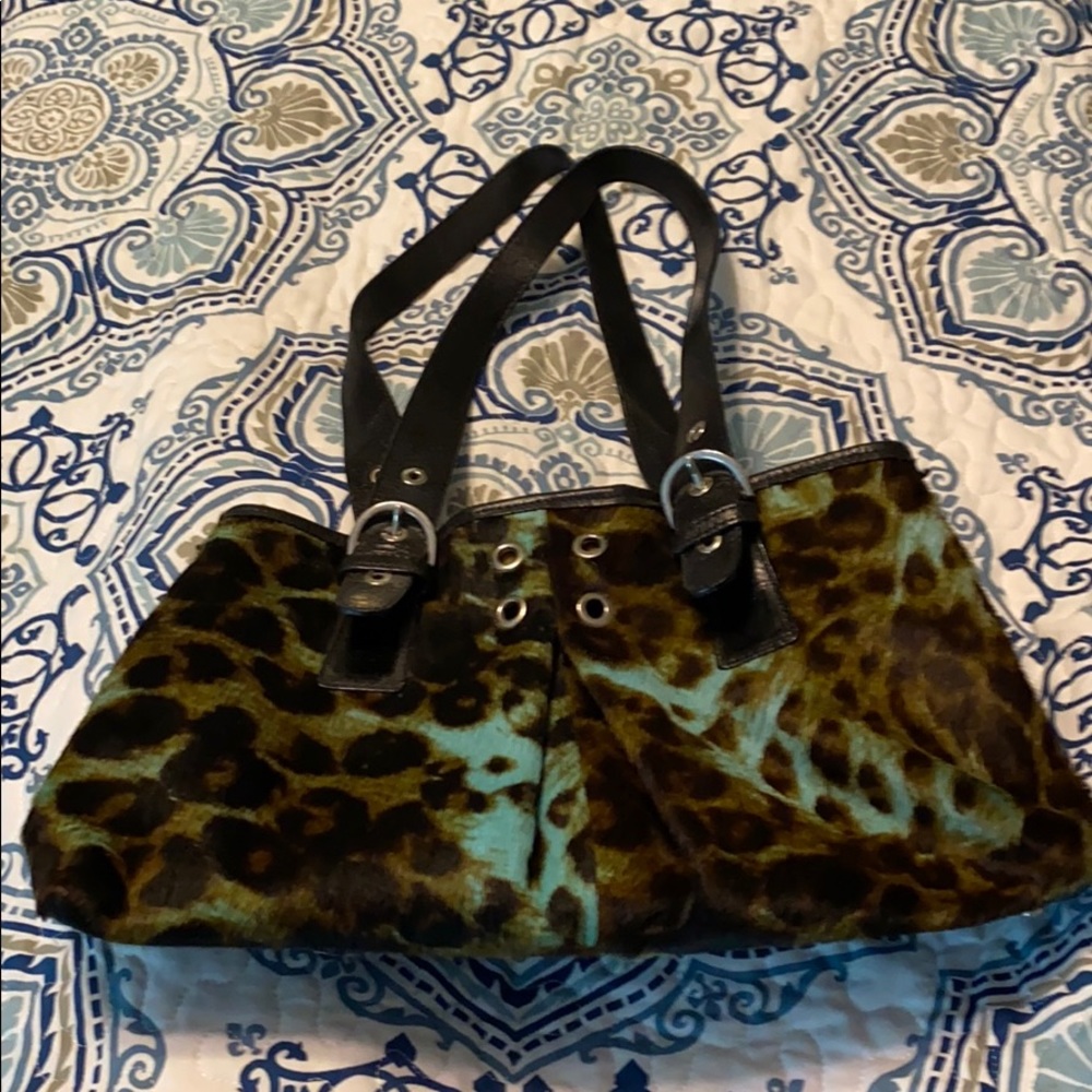 Roberta Gandolfi Italian leather and fur purse
